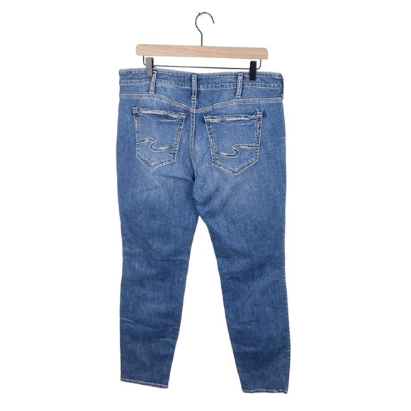 Silver Jeans Women's Boyfriend Mid Rise Slim Leg Denim Jeans Size W33 L29 - Picture 2 of 8